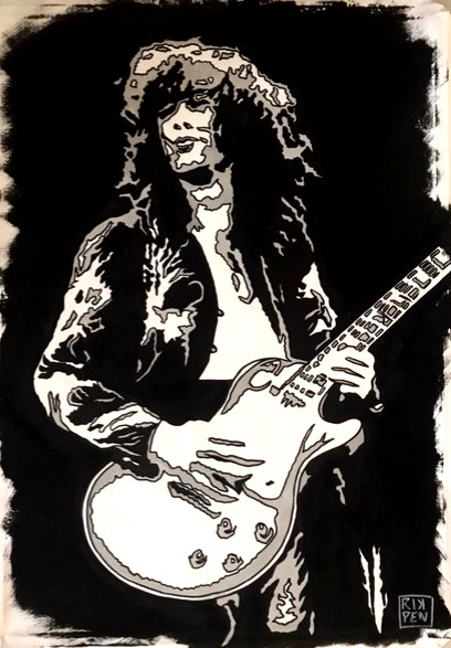 Opera su tela di Pop Art Viva pittorica di RikPen: jimmy page