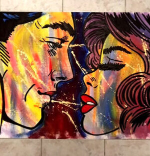 Opera su tela di Pop Art Viva pittorica di RikPen: complicity