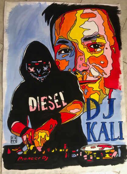 Opera su tela di Pop Art Viva pittorica di RikPen: dj kali