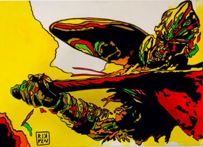 Opera su tela di Pop Art Viva pittorica di RikPen: il gladiatore