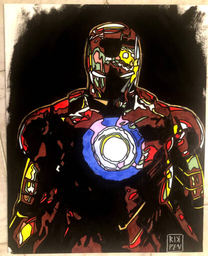 Opera su tela di Pop Art Viva pittorica di RikPen: ironman