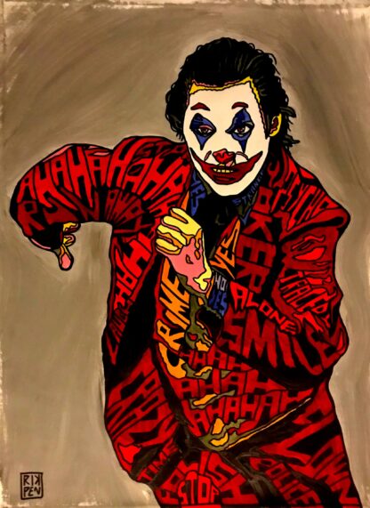 Opera su tela di Pop Art Viva pittorica di RikPen: joker run run run