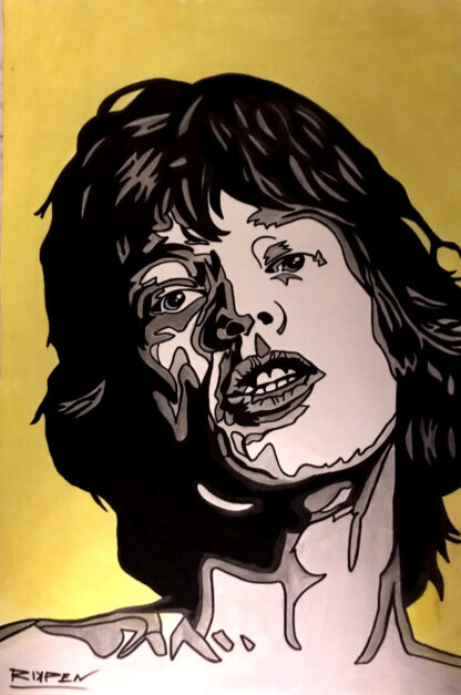 Opera su tela di Pop Art Viva pittorica di RikPen: mick jagger