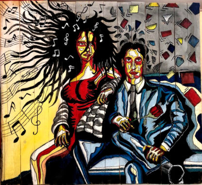 Opera su legno di Pop Art Viva pittorica di RikPen: coppia